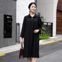 엄마옷 모슬린 브로치 카라원피스 OP208131마담 미시옷 50대 중년여성의류 60대 엄마옷 빅사이즈 할머니옷 여성옷