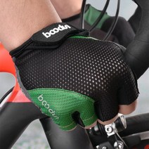 자전거 장갑 BOODUN 여름 남성 여성 반 손가락 탄성 통기성 MTB 사이클링 승마 두꺼운 4D 젤 패딩, M, 녹색
