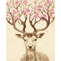 DIY 명화 그리기 유화 인물 고흐 동물 해바라기 그림그리기 세트, 05_동물-A050 행운의 꽃사슴3