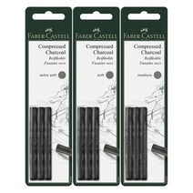 알파 파버카스텔 압축목탄 블리스터 3입 (경도 선택), free, [6067100]S / 129997