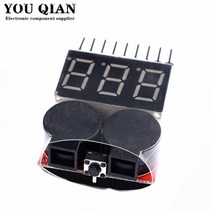 원격 시동 경보기 1-8S Lipo 리튬 이온 Fe 배터리 전압 2IN1 표시기 테스터 RC 자동차 보트용 부저 알람 LE, 한개옵션0