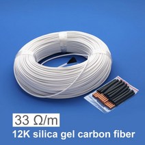 12K 33ohm/m 탄소 섬유 난방 케이블 10/20/30/50/100m 따뜻한 바닥 와이어, CHINA, 20M Length 12K