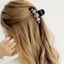 로라하 고급 성인 여성 올림 반머리 반묶음 중간머리 헤어 집게핀 중 러브액츄얼리