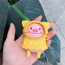 에어팟 프로2 호환 케이스 애플 2 3 프로 실리콘 보호 이어폰 커버 힙합 퍼그 강아지 음악, 에어팟 프로용, 비옷을 입은 돼지
