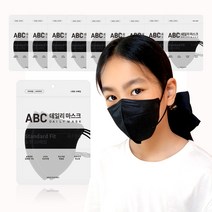 [100매] ABC 에이비씨 데일리 새부리형 황사방역용 마스크 KF94 소형, 10개, 블랙, 10개입
