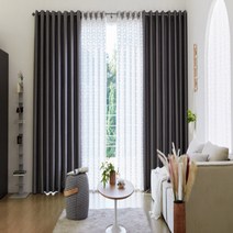 [KT알파쇼핑][봉세트포함] 한스데코 3중직 암막커튼+벨벳터치 포인트커튼 세트_특대형