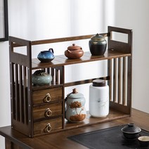 랙 레트로 선반 캐비닛 보관 인테리어 빈티지 찻장 컵보드 다완장 앤틱 수납 서랍 일체형, 3서랍 길이 70