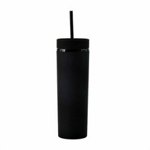간편 텀플러 보온병 판매 16oz 아크릴 슬림 스키니 텀블러 컬러풀 매트 물병 뚜껑 포함 빨대 이중, 16 color 16
