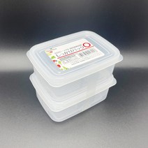 프리미엄 사각 밀폐용기 O 280ml 2개입 신선 보관 용량 눈금 표시 일제 다용도 수납함 냉장고 정리