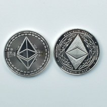 기념주화 비트코인선물 모형소품골드 도금 비트코인 비트 코인 리플 라이트코인 에테르리움 컬렉션 40mm, 31 silver ETH2