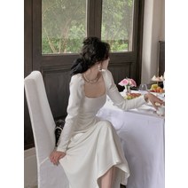 스몰웨딩 드레스 스퀘어넥 하객용 원피스