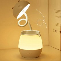 자연광 LED 스탠드 수면등 탁상용스탠드 휴대폰거치대 연필꽂이, 브라운베어