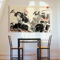 복을 부르는 동양 수묵 담채화 전통 민화 한국화 캔버스 액자 인테리어, 13.길상 산수화