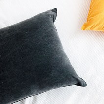 [보드리아] 사계절 피그먼트 순면 예쁜 등쿠션 커버, 노랑색