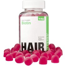 티알큐 어덜트 비오틴 헤어 내추럴 스트로베리 구미 글루텐 프리, 60개입, 1개