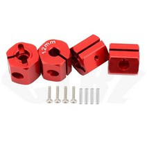 알루미늄 휠 육각 드라이브 허브 핀 나사 포함 RC 자동차 크롤러 HSP HPI Tamiya Traxxas 슬래시 5mm 6mm 7mm 8mm 9mm 10mm 11, Red 12mm