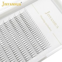 JINYANHUA 3D 소프트 내추럴 밍크 속눈썹 수제 프리메이드 볼륨 팬 연장 메이크업 팜므 인조 3 줄 12 줄, 01 0.10mm_02 9mm_01 J, 01 2D 12rows