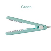 뽕고데기 뿌리볼륨고데기 와플 물결 헤어 크림 퍼 컬링 아이언 미니 3D 그리드 볼류마이징 세라믹 옥수수, 05 green_03 UK