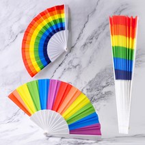 부채춤 레인보우무용부채 무지개, 가로형, 가로형, 레인보우무용부채(가로형)
