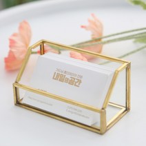 내일의공간 유리 기본 명함 홀더, 골드, 1개