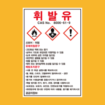 휘발유 물질안전보건자료 MSDS 경고표지, 1.스티커