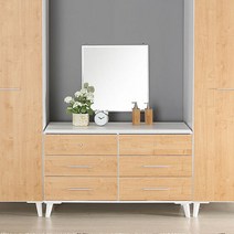 박스터 3단 와이드 서랍장 손잡이형, 색상:오크화이트