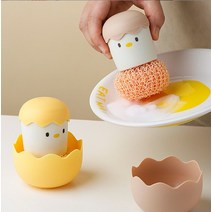 병아리 핸디형 세척솔 주방수세미 스크러바 수세미 인테리어세척솔, No.01 병아리 세척솔 옐로우