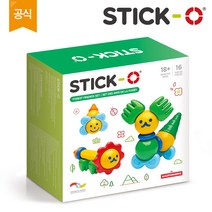 [짐보리] 스틱오_포레스트 프렌즈 세트 (16PCS)_영유아용 3차원 자석블록