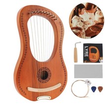 미니하프 초보 입문 취미 10 현 거문고 하프 솔리드 마호가니 나무 조각 순록 튜닝 해머 현악기, 없음