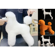 애견 미용 시험 자격증 연습 인조털 강아지 모델 인형, 상세 페이지 참고, 블랙 인조헤어 표준모델