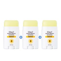 울트라브이 이데베논 뽀송뽀송 선스틱 20g_자극없고 백탁없는 혼합자차 스틱선크림, 3개