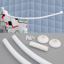 [리뷰이벤트] 다이노샵 ㄱ자 샤워커튼봉 커브형 커튼봉 160cm 욕실 피팅룸 드레스룸