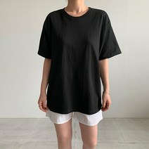 자체제작 코튼20수 오버핏 데일리 캡내장 노브라 티셔츠