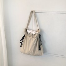 [국내제작] 캔버스 주름 복조리 크로스 에코백 (3color)