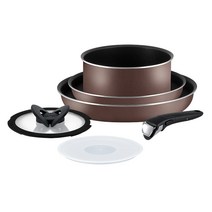 테팔 매직핸즈 마론 브라우니 멀티 6p 세트, 프라이팬 20cm + 24cm + 편수냄비 16cm + 유리뚜껑 16cm + 밀폐뚜껑 16cm + 안심 손잡이