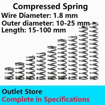 압축스프링 릴리스 스프링 리턴 압력 압축 와이어 직경 1.8mm 외경 10-25mm 맞춤형 서비스, 20mm(10PCS)