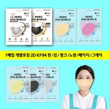 1매입 개별 포장 2D크린엣지 KF94 새부리형 황사마스크 국산100%국내제조, 다크그레이, KF94새부리형황사마스크100%국내제조 대형(100매)