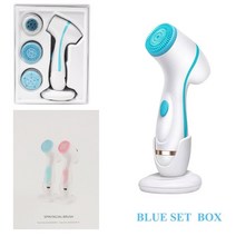 페이셜 클렌징 브러쉬 소닉 뉴 페이스 스핀 브러쉬 세트 갈바니카 페이셜 스파 시스템 스킨 딥 클리닝 제거, 04 BLUE SET WITH BOX