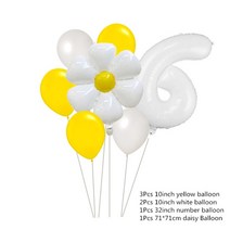 볼풀 놀이장 데이지 생일 파티 장식 어린이 깃발 당기기 플레이트 첫 용품 7 인치, [14] 5pcs cake topper