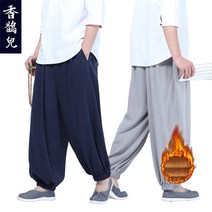 루즈핏 승복 플리스 바지 승려복 명상원 단식원 옷, 상세이페이지 참고, S 신장 155160 사프란 플리스