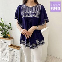 올리비에스클로젯 에스닉 자수 날개 블라우스 O1904BL607B