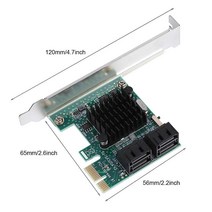 PCIE to SATA 3.0 확장 컨트롤러 카드 어댑터 4포트 Windows XP/2003/Vista/Win7/Win8/Win10 (32/64 비트)에 적합 1272975