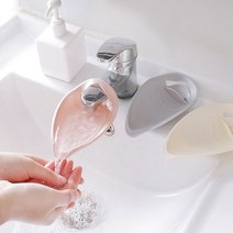 물튀김방지 세면 보조기 세면대 수도꼭지 연장탭, 핑크
