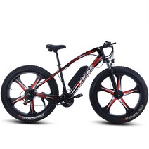 전기자전거 전기자전거렌탈 26 인치 4.0 지방 타이어 전기 자전거 산악 36V350W 전원 13AH 스노우 모빌 통, 04 The red one 13 AH, 한개옵션1