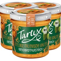 타르텍스 Tartex Red lentil spread 독일 레드 렌틸 이탈리안 허브 스프레드 140g, 3팩
