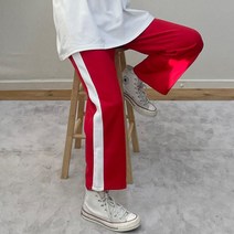 밴딩 옆배색 주머니 와이드 일자핏 옆라인 포인트 트레이닝 팬츠 옆배색 바지 트레이닝 바지 밴딩 트레이닝 팬츠