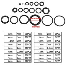 고무와셔 오링 실리콘 구리 스텐 225 pcs 3-22mm 개스킷 고무 o 39 링 키트 oring 탭 씰 배관 차고 씰링 assort set kit pressur wide, 없음