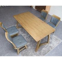 사무실 서재 인테리어 원목 우드 식탁 의자 세트 2종 엔티크 북유럽 감성, 연그레이의자4개