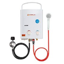 Camplux 탱크리스 캠핑 차박 온수기 1.32 GPM 휴대용 프로판 야외 캠핑 5L AY132 화이트, 하얀색