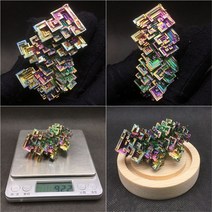 비스무트 무지개금속 비스무스 천연원석 비스무트결정 큐브, 에메랄드 X1098-92.2g